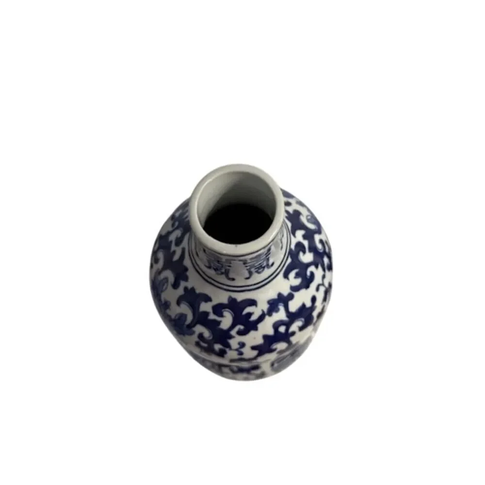 Vintage Ceramic Porcelain Blue White Floral Gourd Chinese Vase Bottle 14